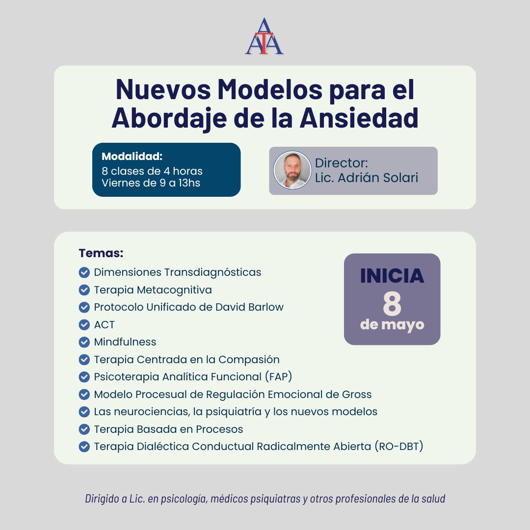 Nuevos modelos para el abordaje de la ansiedad