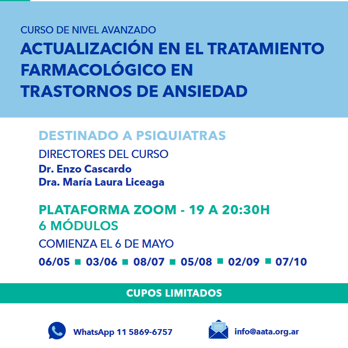ActualizaciÃ³n en el tratamiento farmacolÃ³gico de trastornos de ansiedad